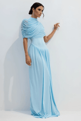 Catherine Asymmetrical Pleated Maxi Dress - Tevqa