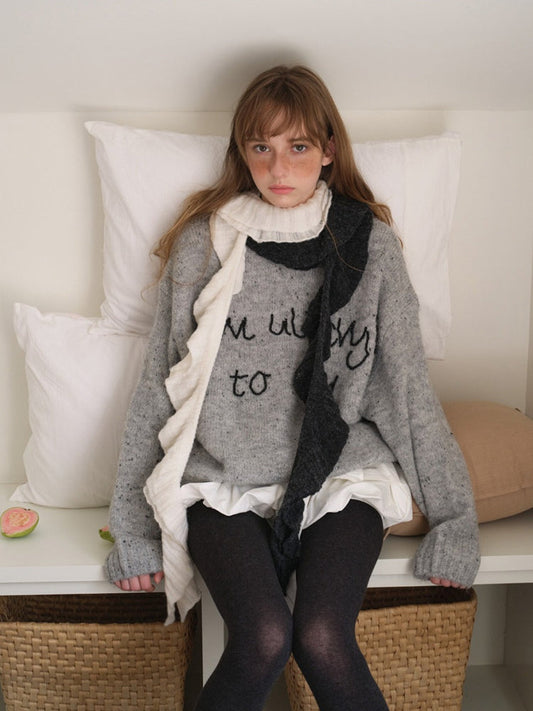 Y2K Vintage Style Ruffled Skinny Scarf