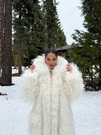Aspen Glaze Shaggy Long Faux Fur Coat - TEVQA