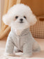 Pastel Gingham Hooded Dog Jumpsuit Winter Puffer Coat