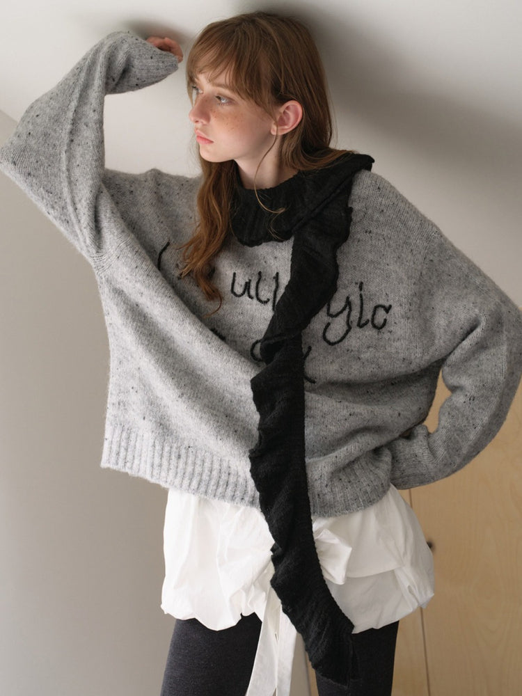 Y2K Vintage Style Ruffled Skinny Scarf