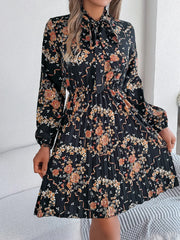 Vintage Pink Floral Pleated Dress - TEVQA