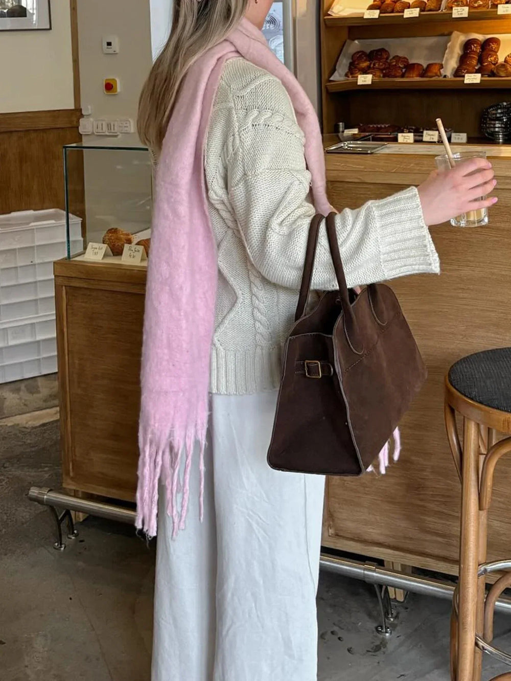 Vintage Cream Chunky Cable Knit Sweater - TEVQA