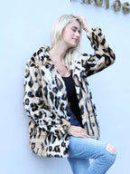 Wildcat Leopard Print Faux Fur Coat - TEVQA