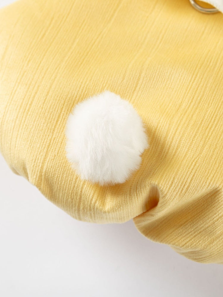 Yellow Bunny Embroidered Fleece Dog Vest