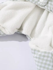 Gingham Padded Dog Hoodie Jumpsuit