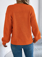 White Pointelle Knit Sweater - TEVQA