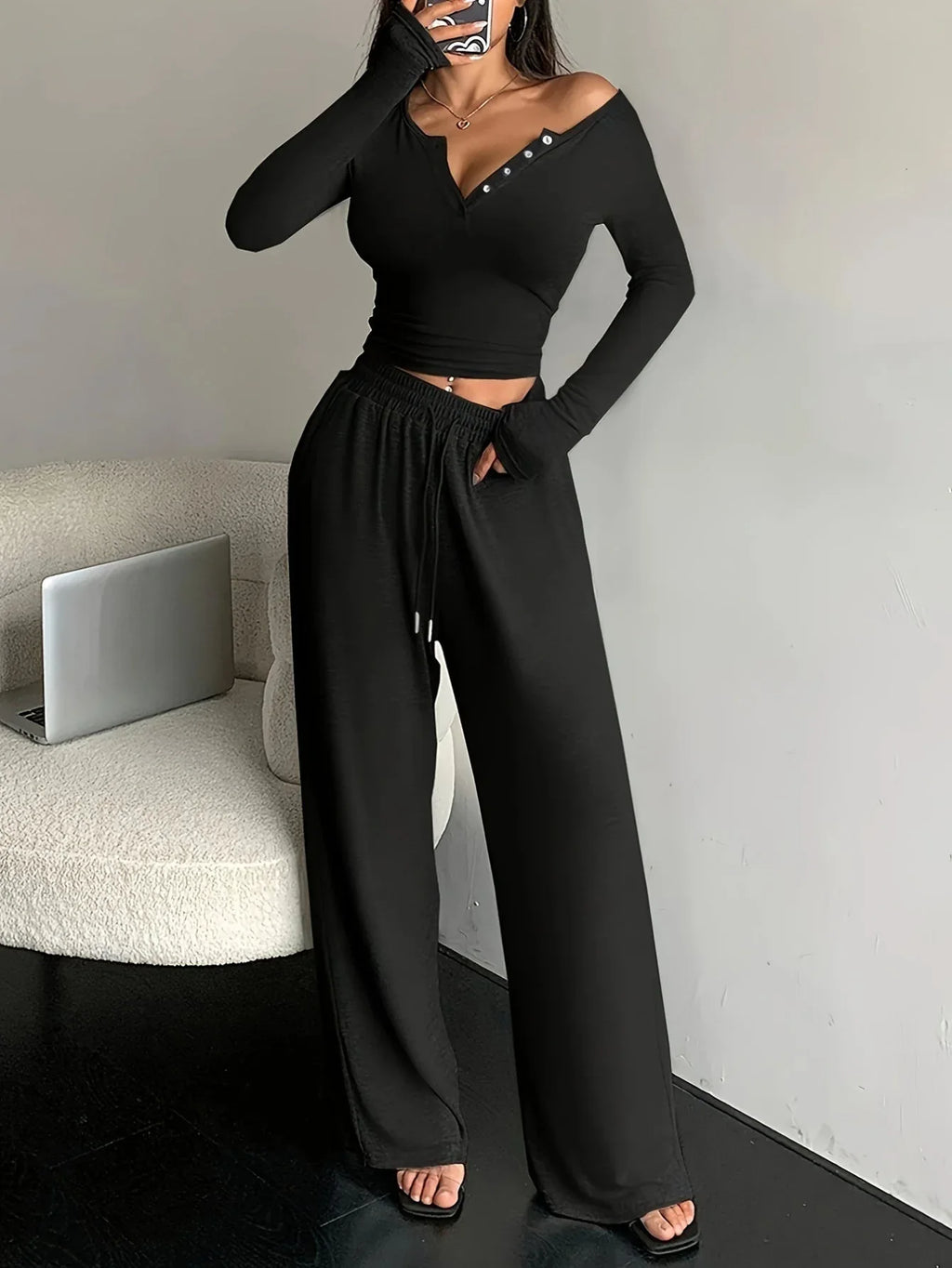 Soft Knit Lounge Set - View 9 | TEVQA