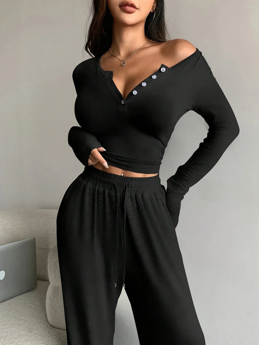Soft Knit Lounge Set - View 7 | TEVQA