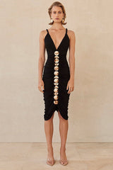 Cynthia Metallic Sequin - Embellished Dress - Tevqa