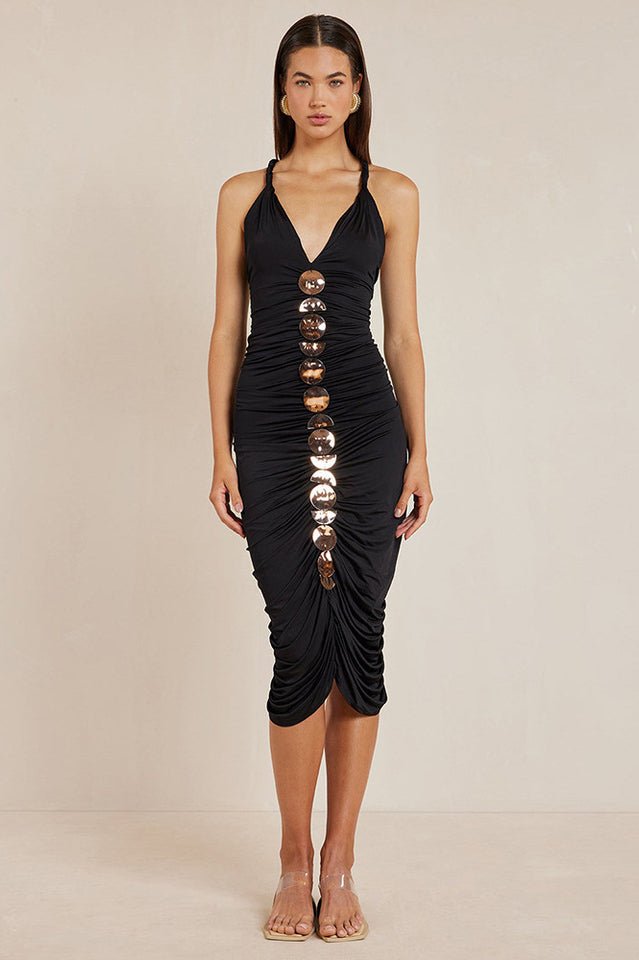 Cynthia Metallic Sequin - Embellished Dress - Tevqa