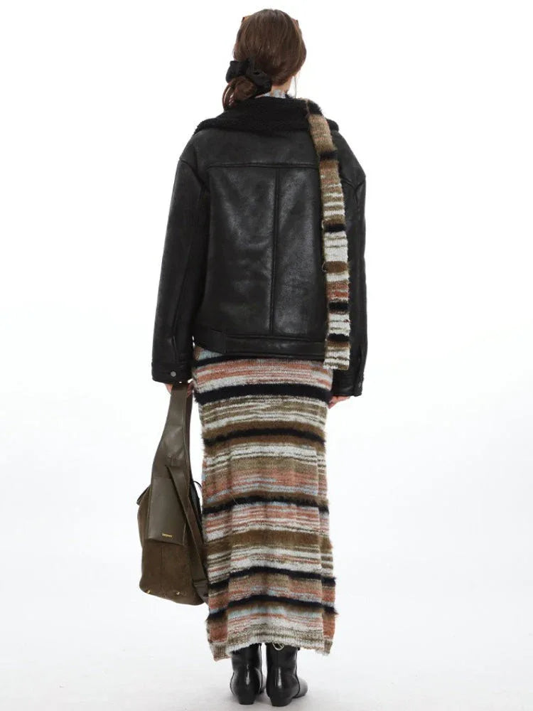 Oversized Faux Shearling Aviator Jacket - TEVQA