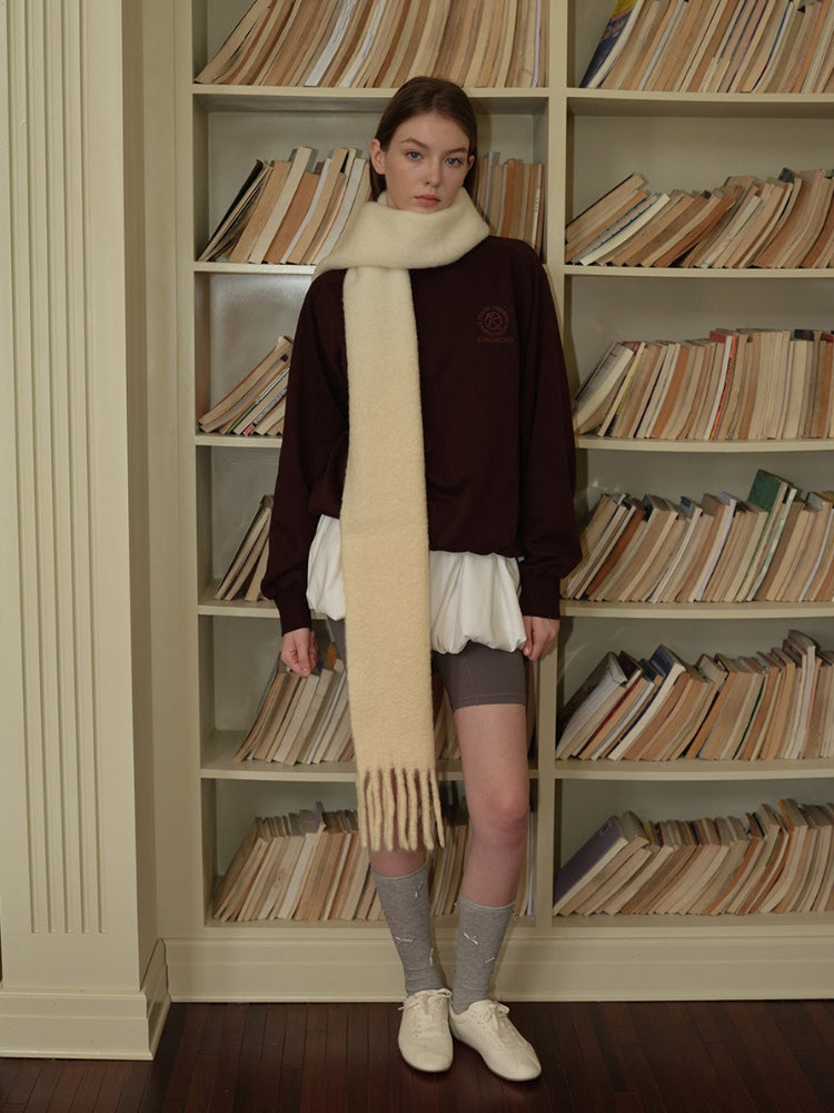 Ombre wool blend scarf with fringe detail - View 17 | TEVQA