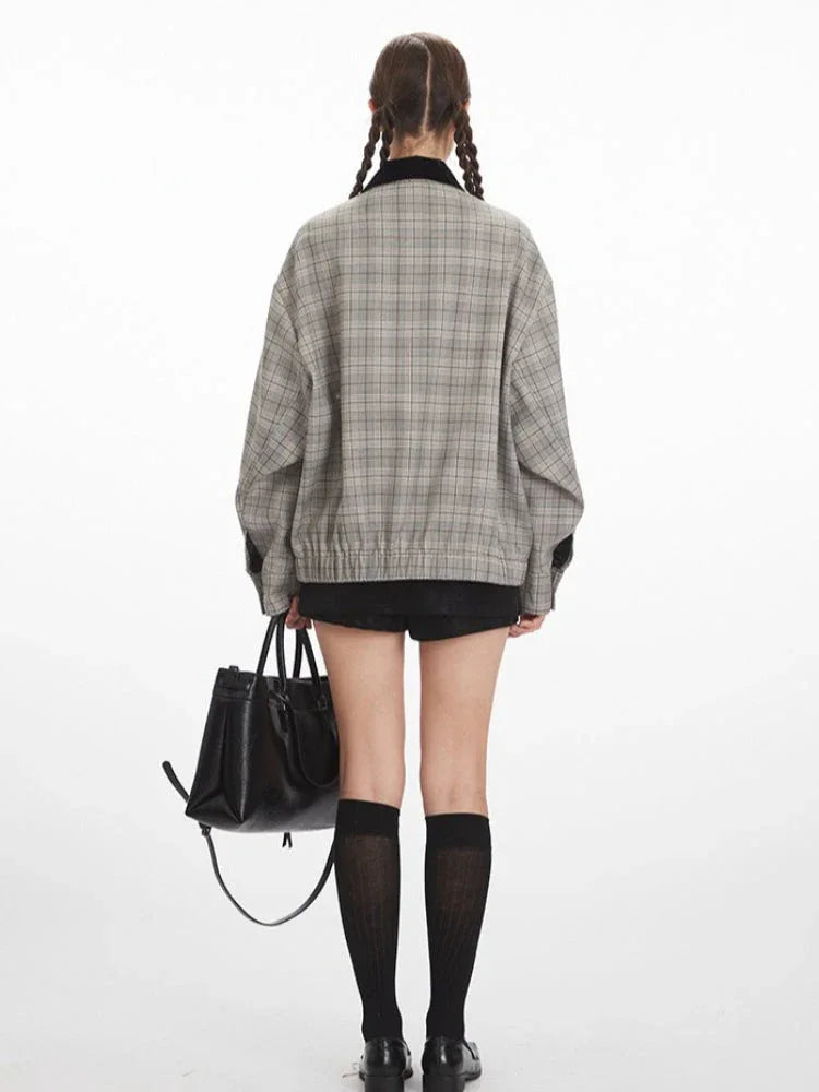 Vintage Plaid Harrington Jacket - TEVQA Secondary image