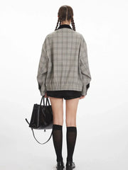 Vintage Plaid Harrington Jacket - TEVQA