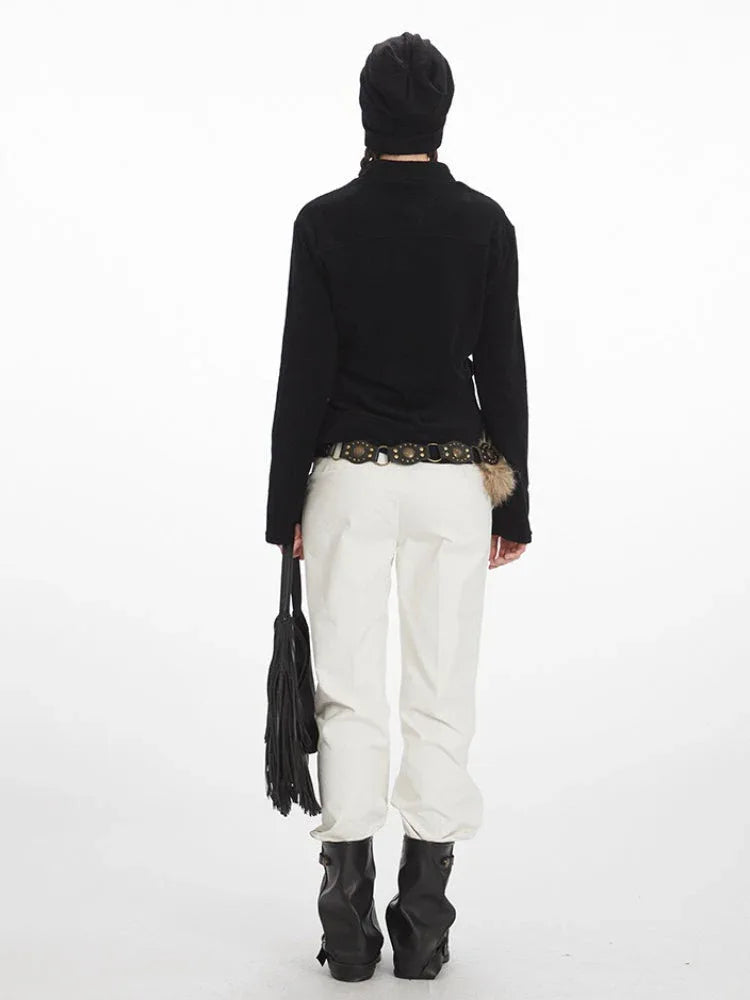 90s Minimalist Slim Fit Zip-Up Jacket - TEVQA