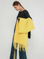 Oversized Faux Mohair Winter Scarf - TEVQA
