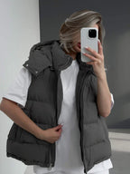 Hooded Puffer Vest - View 12 | TEVQA
