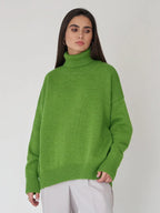 Classic oversized high neck knit sweater - View 12 | TEVQA