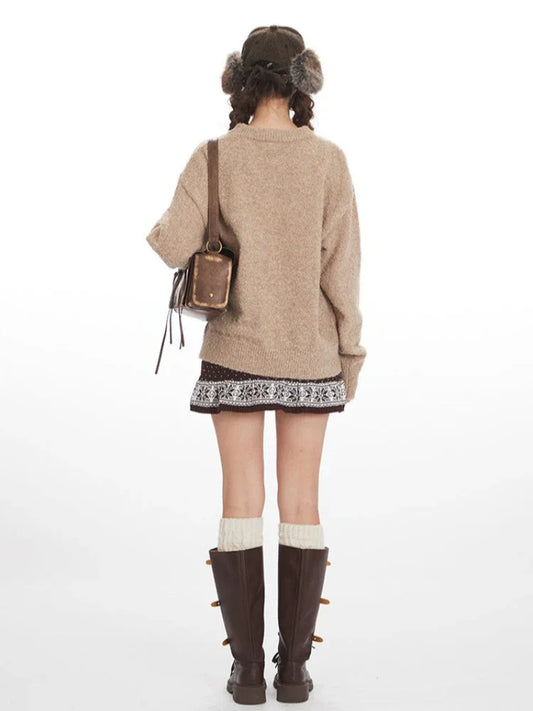 Vintage Equestrian Horse Graphic Sweater - TEVQA