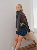 Pure 100% Wool Solid Knit Scarf