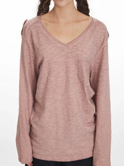 Vintage Slub Knit V-Neck Pocket Tee - TEVQA