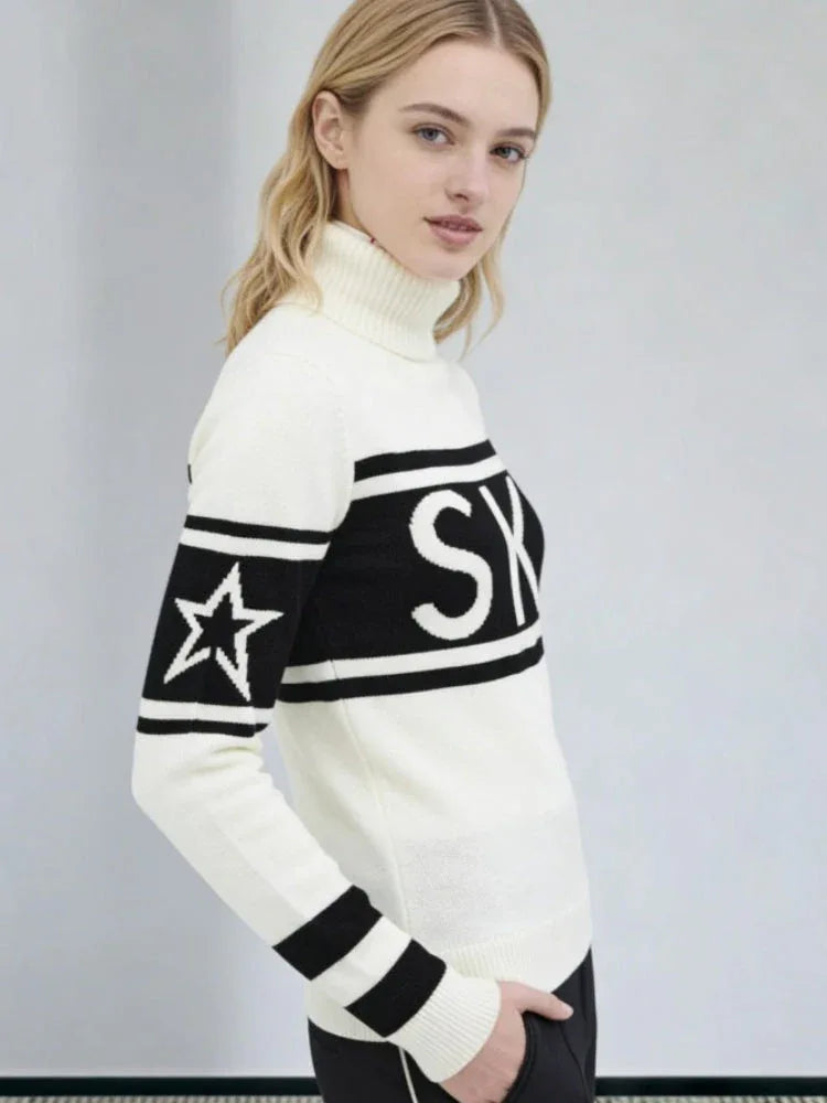 Aspen Chic 'SKI' Graphic Turtleneck - TEVQA