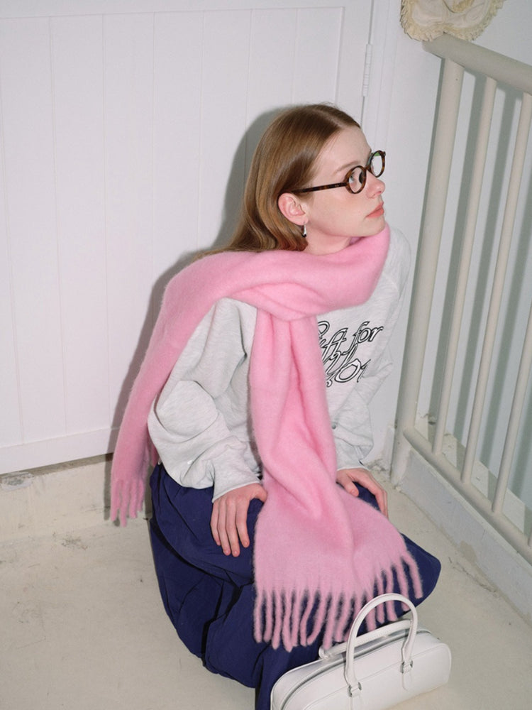 Soft 80% Wool Blend Oversized Scarf