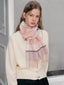 Pink Plaid 100% Lambswool Scarf with Fringe