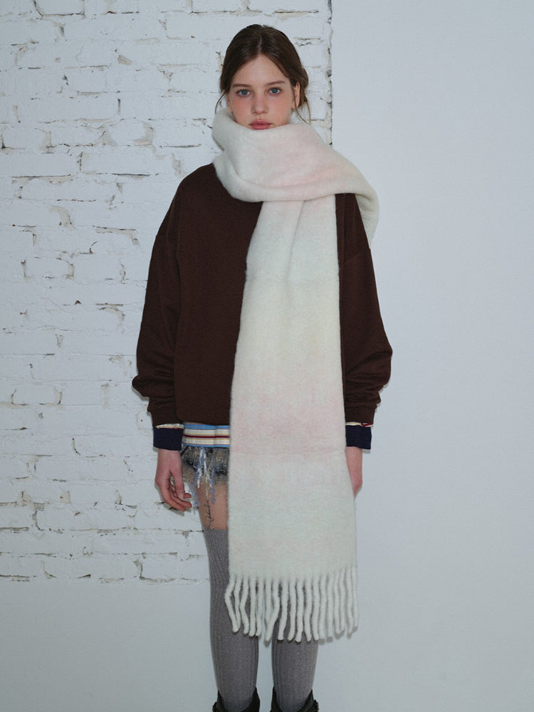 Gradient wool blend scarf - View 6 | TEVQA