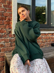Ultimate Oversized Fleece Crew Neck Sweatshirt - TEVQA