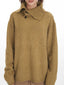 Oversized button collar sweater in ginger - View 6 | TEVQA