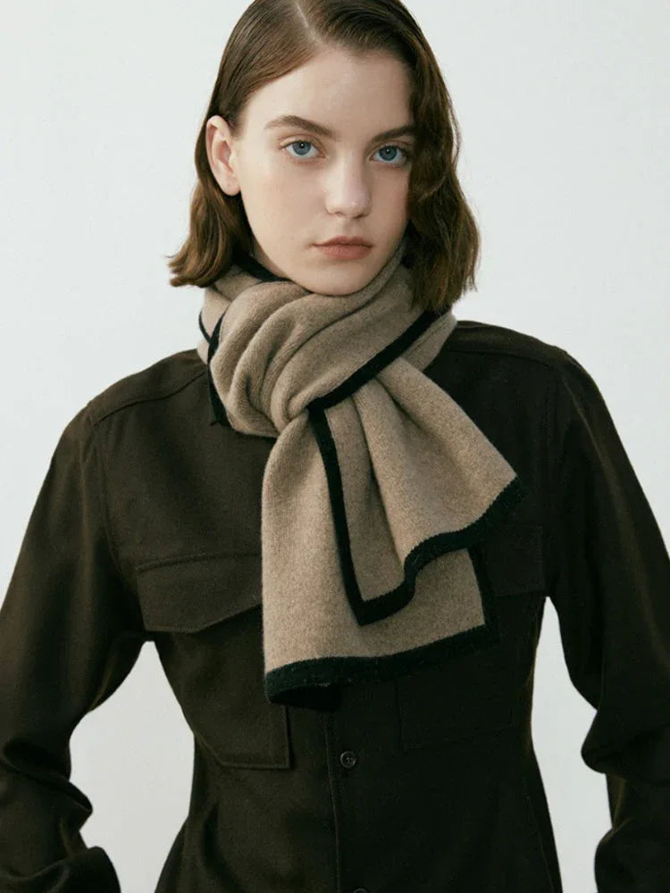 Contrast trim knit scarf - View 9 | TEVQA