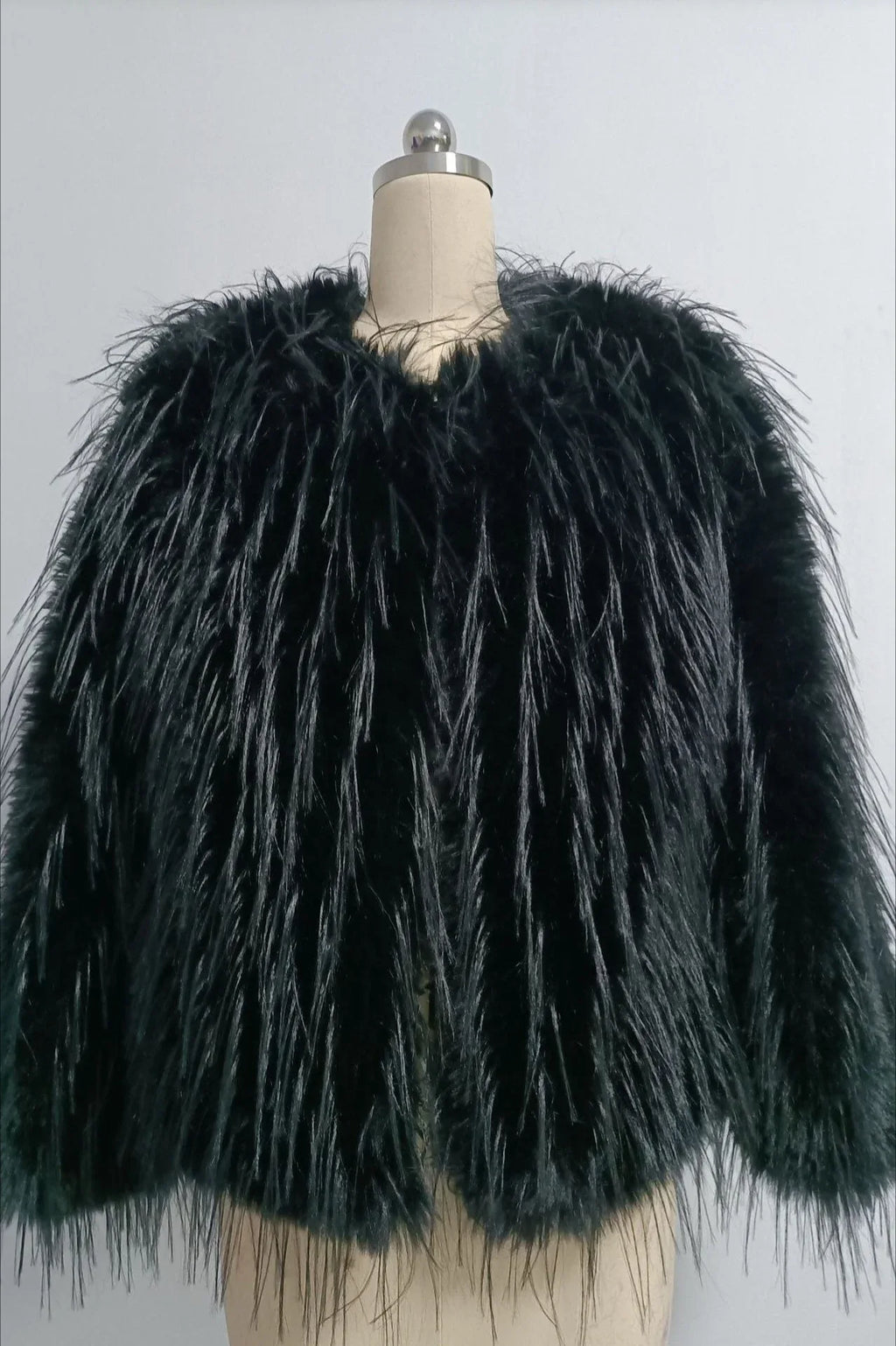 Ethereal Shag Faux Feather Jacket - View 8 | TEVQA