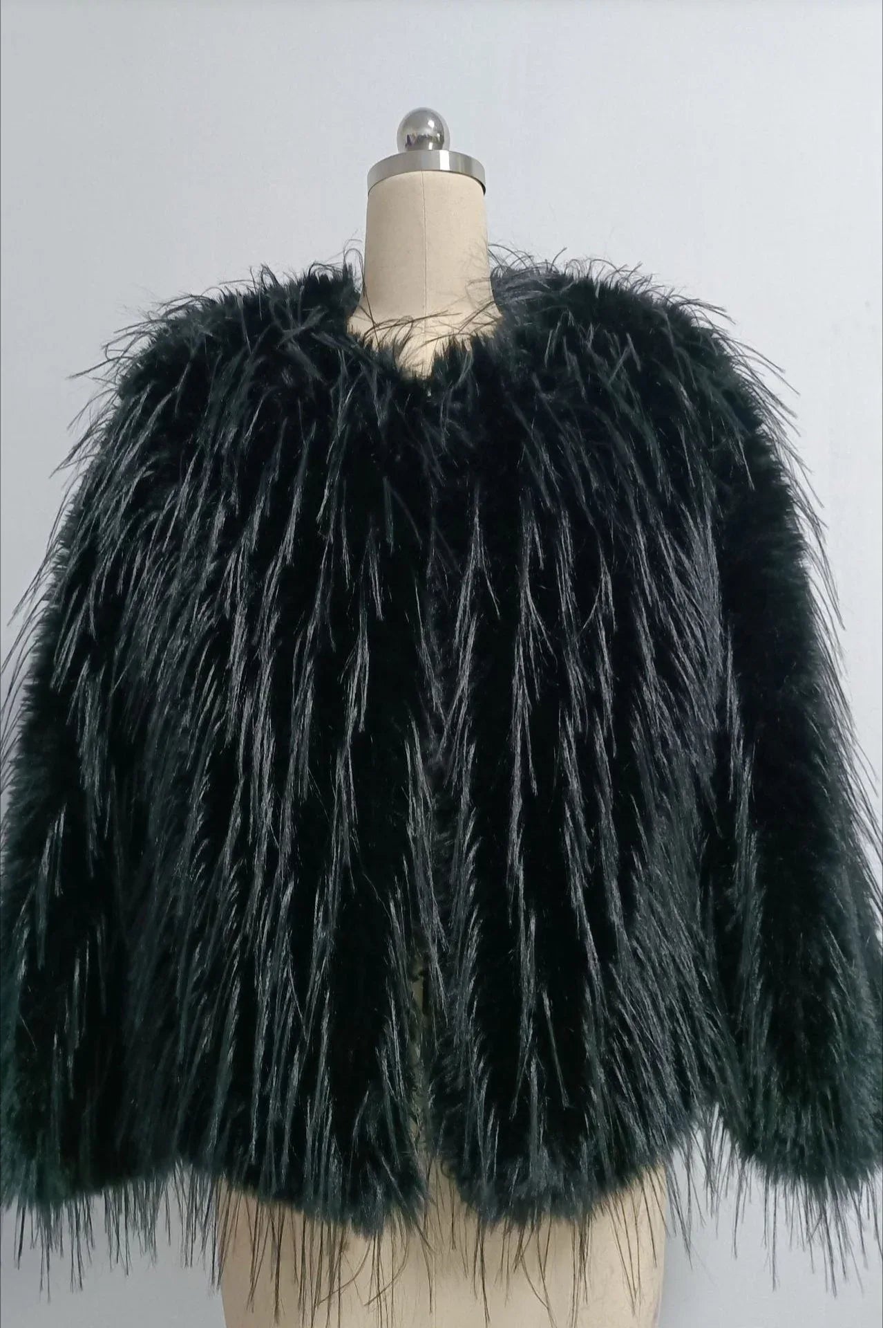 Ethereal Shag Faux Feather Jacket - View 8 | TEVQA