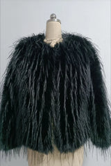 Ethereal Shag Faux Feather Jacket - View 8 | TEVQA