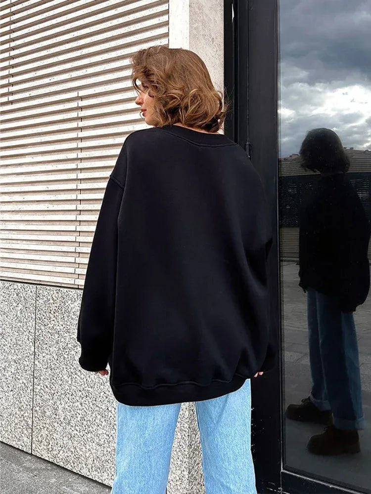 Ultimate Oversized Fleece Crew Neck Sweatshirt - TEVQA