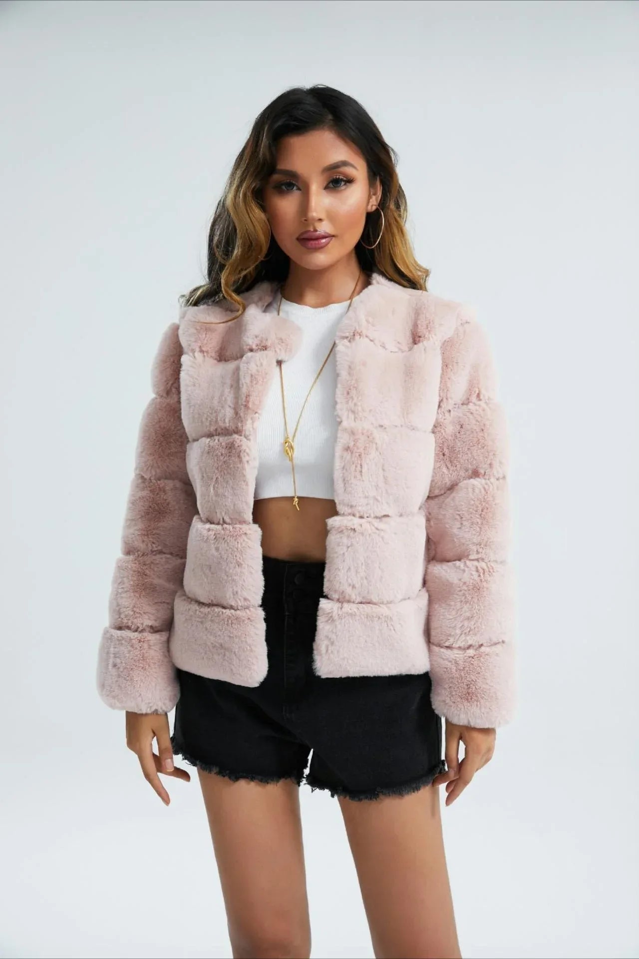Faux Fur Paneled Jacket Secondary image
