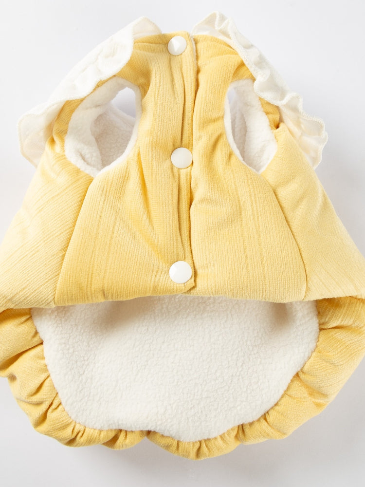 Yellow Bunny Embroidered Fleece Dog Vest
