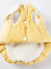 Yellow Bunny Embroidered Fleece Dog Vest