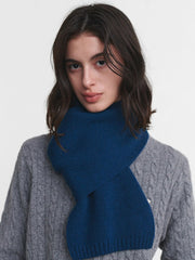 100% Wool Knitted Scarf Solid Red Warm Neck Wrap