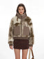 Abstract Camo Sherpa Fleece Jacket - TEVQA