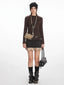 Y2K Mocha Ruched Slim Fit Long Sleeve Top - TEVQA