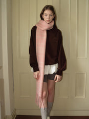 20% New Zealand Wool Blend Red Plaid Brushed Scarf