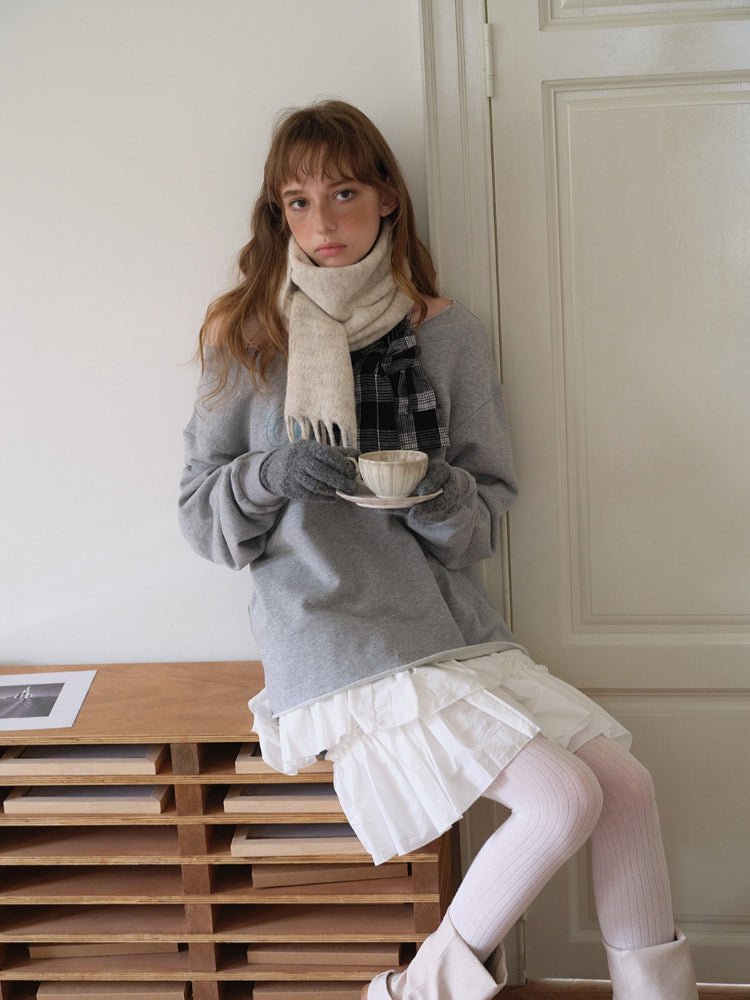 Wool Blend Patchwork Plaid Scarf