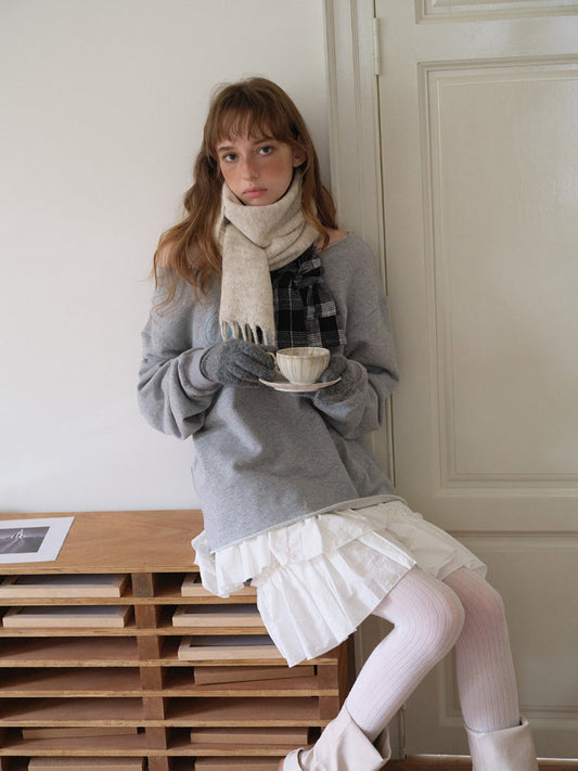 Wool Blend Patchwork Plaid Scarf