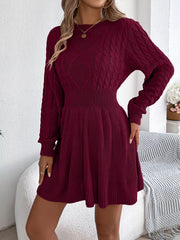 Cable Knit Sweater Dress - View 12 | TEVQA
