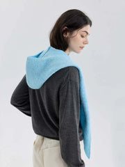 Wool Blend Hooded Scarf - View 6 | TEVQA