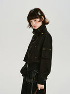 American Retro Utility Pocket Jacket Black