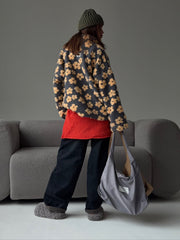 Cozy Vintage Floral Sherpa Fleece